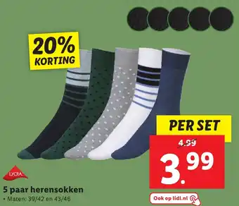 Lidl LYCRA 5 paar herensokken aanbieding