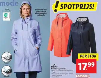 Lidl CRIVIT Damesregenparka aanbieding