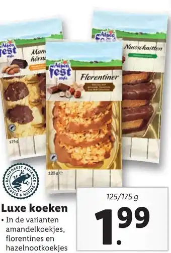 Lidl Luxe koeken aanbieding