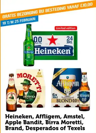 Coop Heineken, Affligem, Amstel, Apple Bandit, Birra Moretti, Brand, Desperados of Texels aanbieding