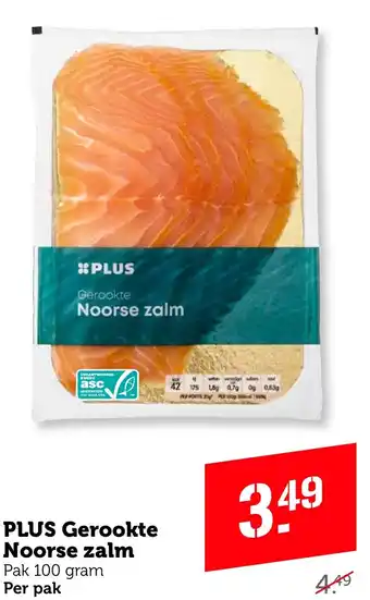 Coop PLUS Gerookte Noorse zalm 100g aanbieding