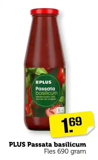 Coop PLUS Passata basilicum Fles 690 gram aanbieding