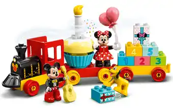 Amazon LEGO 10941 DUPLO Disney Mickey & Minnie Verjaardagstrein Trein Speelgoed voor Peuters met Taart en Ballonnen, Cadeau voor Kin aanbieding