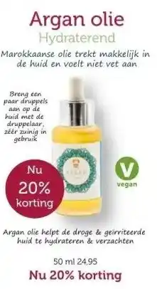 De Rode Pilaren Argan olie aanbieding