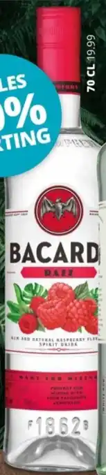 Mitra Bacardi Razz Rum Flavoured 70cl aanbieding