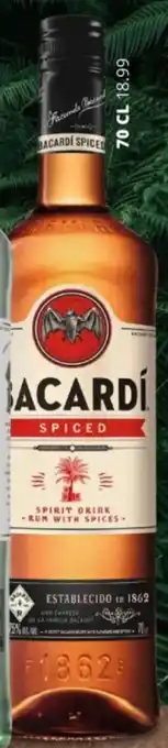 Mitra Bacardi Spiced Rum 70cl aanbieding