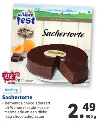 Lidl Sachertorte 500g aanbieding