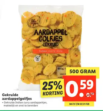 Lidl Gekruide aardappelgolfjes 500G aanbieding