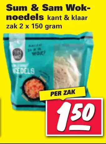 Nettorama Sum & sam woknoedels 2x150 gram aanbieding