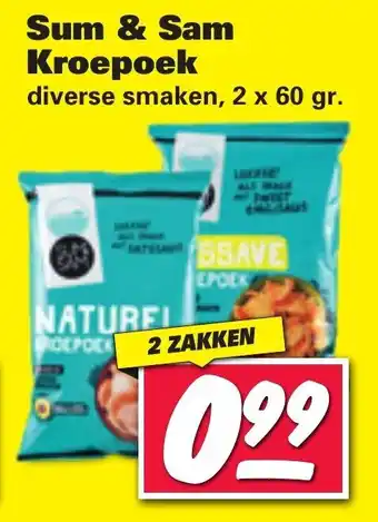 Nettorama Sum & sam kroepoek 2x60 gram aanbieding