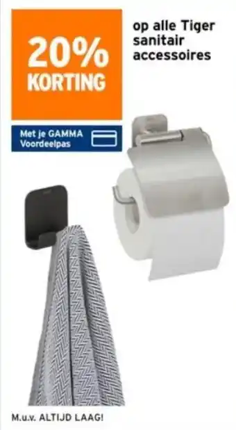 GAMMA op alle Tiger sanitair accessoires aanbieding