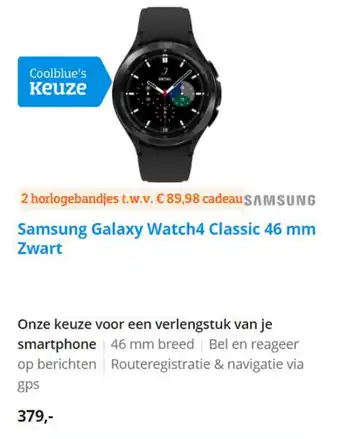 Coolblue Samsung galaxy watch4 classic 46 mm zwart aanbieding