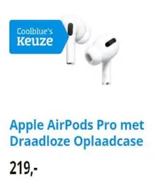 Coolblue Apple airpods pro met draadloze oplaadcase aanbieding