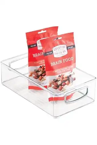 Amazon iDesign Koelkastorganizer, stapelbare opbergcontainer met handgrepen, kleine BPA-vrije doorzichtige ladeorganizer voor keuken aanbieding