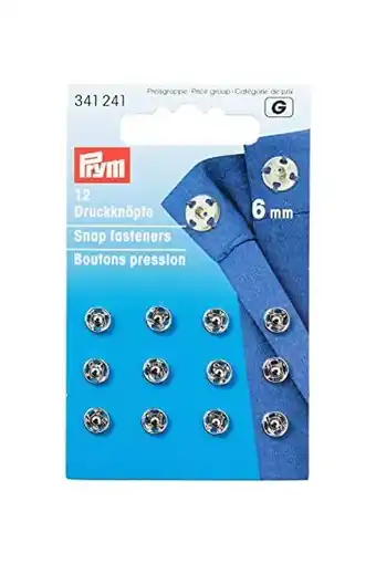 Amazon Prym PRYM_341241-1 6 mm drukknopen om op te naaien, 12 stuks, messing, zilver aanbieding