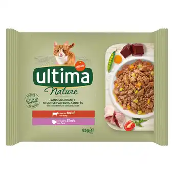 Zooplus Ultima Cat Nature 4 x 85 g - Rund & Kalkoen aanbieding