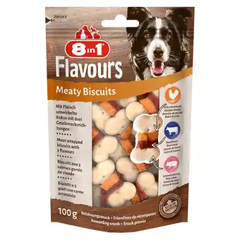 Zooplus 8in1 Flavours Meaty Biscuits Kip - 100 g aanbieding