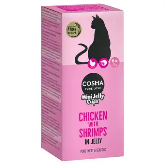 Zooplus Cosma Mini Jelly Cups 6 x 25 g - Kip/Garnalen aanbieding