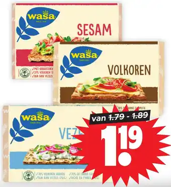 Dirk Wasa knackebrod 235 - 300 gram aanbieding