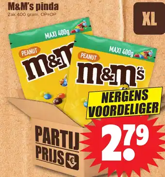 Dirk M&M's pinda 400 gram aanbieding