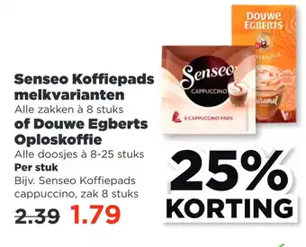 PLUS Senseo Koffiepads melkvarianten aanbieding