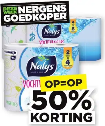 PLUS Nalys vochtvangers keukenpapier per pak aanbieding