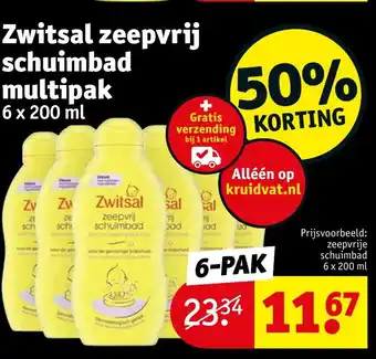 Kruidvat zeepvrije schuimbad 6 x 200 ml aanbieding