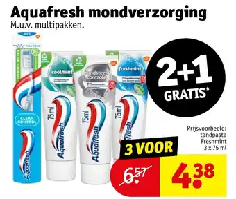 Kruidvat tandpasta Freshmint 3 x 75 ml aanbieding