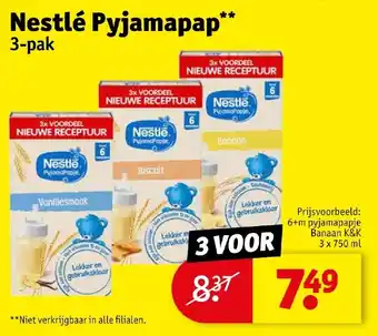 Kruidvat 6+m pyjamapapje Banaan K&K 3 x 750 ml aanbieding