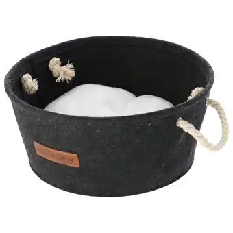 Pets Place Pets Dreamteam Mand Rond Vilt - Dierenmand - Ø39x17 cm Antraciet aanbieding