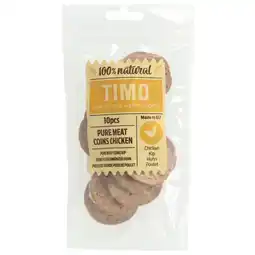 Pets Place Timo Pure Meat Coins - Hondensnacks - Kip 5.2 cm 10 stuks Vanaf >3 Maanden aanbieding