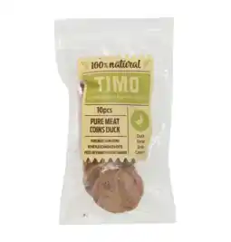 Pets Place Timo Pure Meat Coins - Hondensnacks - Eend 5.2 cm 10 stuks Vanaf >3 Maanden aanbieding