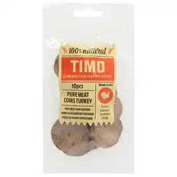 Pets Place Timo Pure Meat Coins - Hondensnacks - Kalkoen 5.2 cm 10 stuks Vanaf >3 Maanden aanbieding