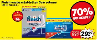 Kruidvat Finish vaatwastabletten Jaarvolume 180 en 240 stuks aanbieding