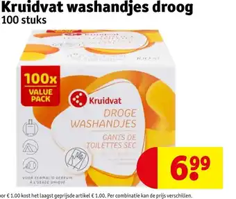 Kruidvat washandjes droog 100 stuks aanbieding