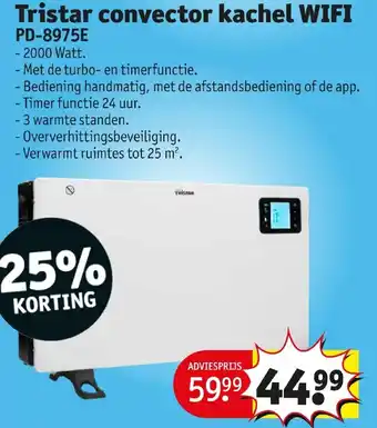 Kruidvat Tristar convector kachel WIFI PD-8975E - 2000 Watt. aanbieding