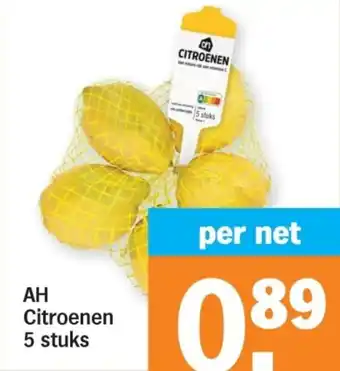 Albert Heijn Citroenen 5 stuks aanbieding