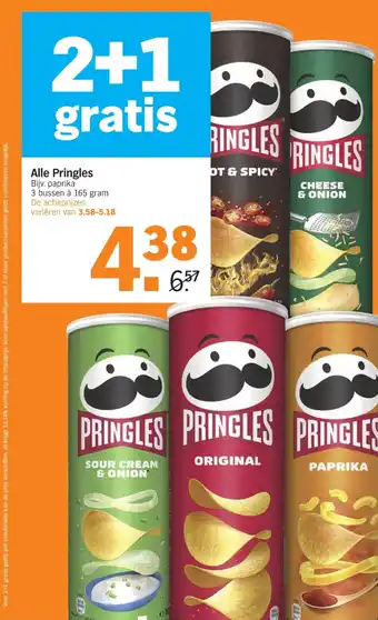 Albert Heijn Alle Pringles 165g aanbieding