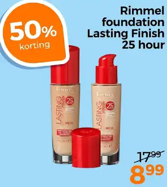 Trekpleister Rimmel foundation Lasting Finish 25 hour aanbieding