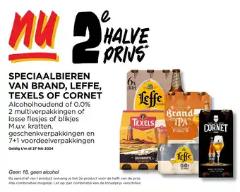 Jumbo SPECIAALBIEREN VAN BRAND, LEFFE, TEXELS OF CORNET aanbieding