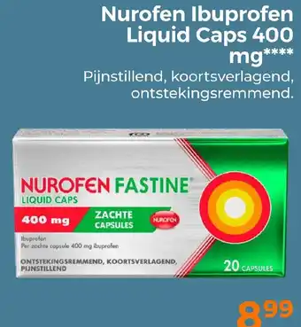 Trekpleister Nurofen Ibuprofen Liquid Caps 400 mg aanbieding