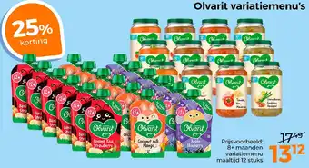 Trekpleister Olvarit variatiemenu's aanbieding