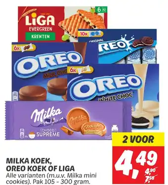 Dekamarkt MILKA KOEK, OREO KOEK OF LIGA aanbieding