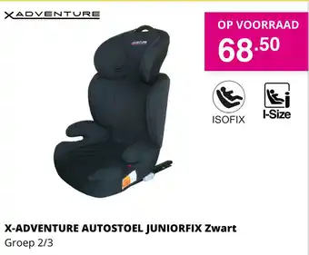 Baby & Tiener X-Adventure Autostoel Juniorfix Zwart aanbieding