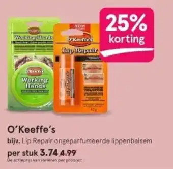 Etos O'Keeffe's Lip Repair ongeparfumeerde lippenbalsem aanbieding
