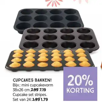 Xenos CUPCAKES BAKKEN! Cupcake set stripes aanbieding