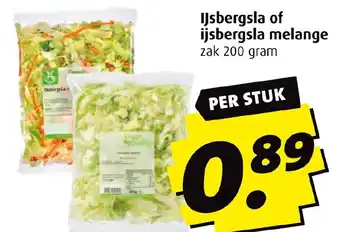 Boni IJsbergsla of ijsbergsla melange zak 200 gram aanbieding