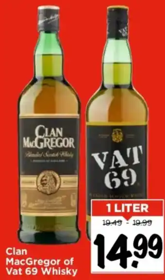 Vomar Voordeelmarkt Clan macgregor of vat 69 whisky 1 liter aanbieding