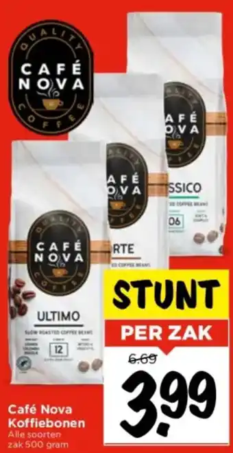 Vomar Voordeelmarkt Café Nova Koffiebonen 500g aanbieding