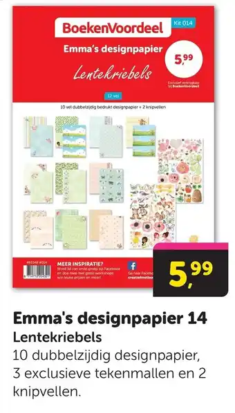 Boekenvoordeel Emma's designpapier 14 Lentekriebels aanbieding